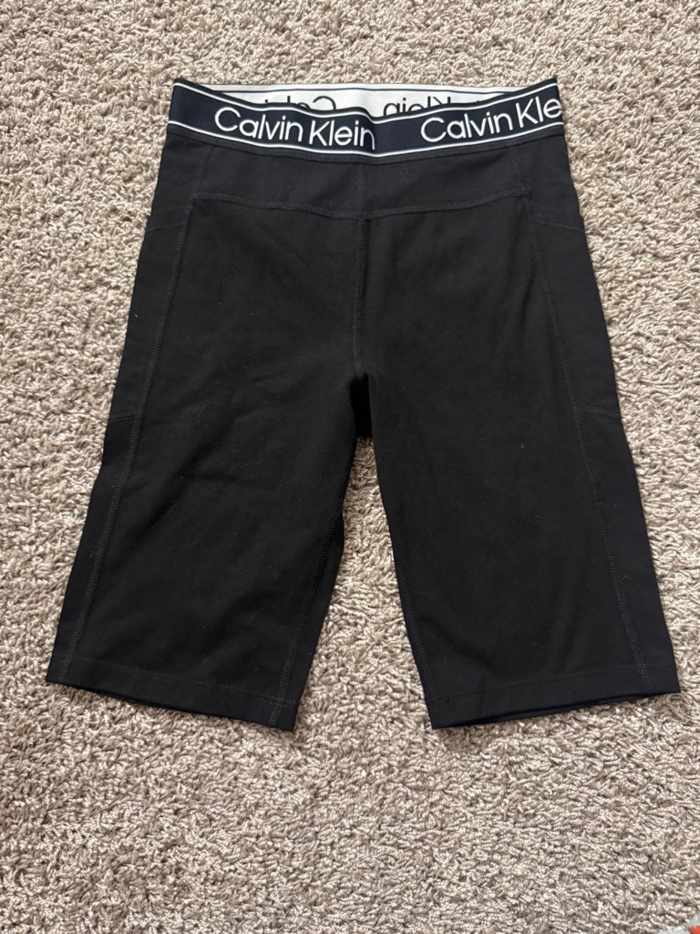 Calvin Klein Black Waistband Mid-Thigh Bike Shorts